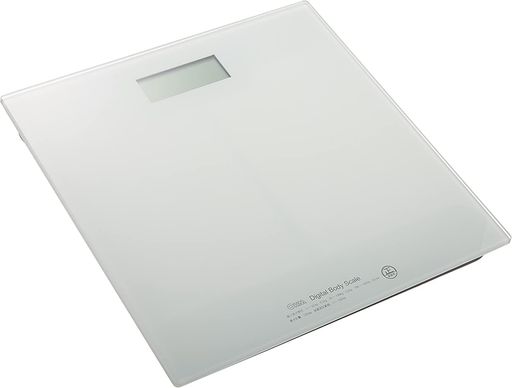 乗ると自動で電源が入る、ステップオン式 強化ガラスのスタイリッシュデザイン、見やすい液晶パネル 最大計量150Kg
