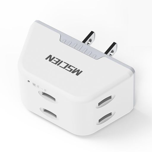 Rakuten - コンセントタップ1個セットエムサインMscien電源タップコンセント3口たこあしコンセント雷ガードマルチタップタコ足配線タコ足コンセントコンパクト