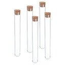PATIKIL30mlプラスチック試験管コルク栓付き150x20mmチューブ5個入り科学パーティーの装飾バスソルト研究室用クリア