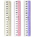 YFFSFDC透明ストレートルーラー15cm3点セット特大クリアスケール多機能デザイン定規描画テンプレート、定規、幾何尺、測定ツール、小学生子供絵画文房具(色ラ...