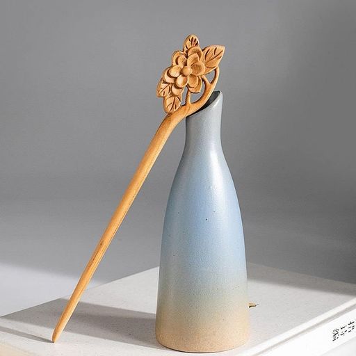 1個 ハンドメイド 古代中国の日本の木製ヘアスティック 箸 木製 ヴィンテージ レト...