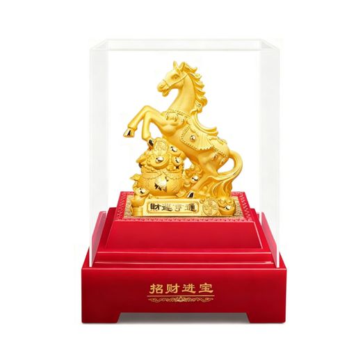 DIFEIUKI2026年干支置物午馬うま正月飾りケース入り金の午金運祈願招福開運商売繁盛祈願風水アイテム町..