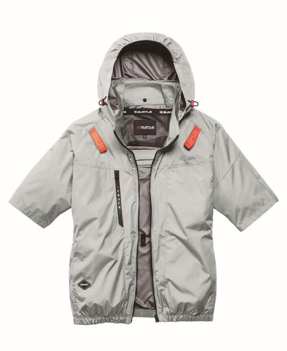 BURTLE バートル エアークラフト半袖ブルゾン(ハイバックファン)(ユニセックス) 春夏用 アッシュグレー AC2096HB 60 XL