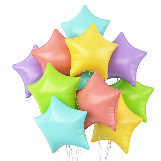 BTZO風船バルーンスター型10個セットアルミ風船アソート18インチ飾り付けバレンタイン告白プロポーズ誕生日会結婚式パーティー店舗装飾フイルムマカロン