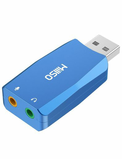 MillSOUSBオーディオ変換アダプタ内部録音USB3.5mm変換ケーブル3.5mmイヤホン+3極(TRS)マイク変換アダ..
