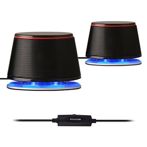 SanyunSW102PCスピーカー5Wx2高音質重低音大音量パワフル出力3.5mm入力対応USB給電iPhoneAndroid対応可ブラック SanyunSW102PCスピーカー5Wx2高音質重低音大音量パワフル出力3.5mm入力対応USB給電iPhoneAndroid対応可ブラック