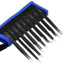 精密 ピンセット 9本セット プラモデル 模型 工具 極細ピンセット ステンレス製 使い分け可能 先曲がりピンセット DIY 精密機器 静電防止 模型製作 電子工作 収納袋付き