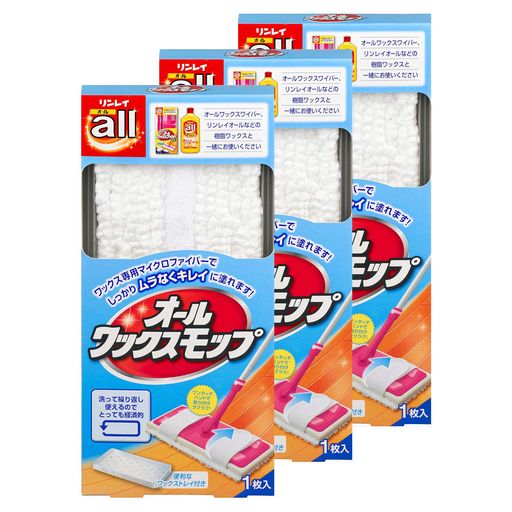 商品サイズ (幅x奥行x高さ) :136mmx78mmx286mm 内容量:1本x3個 材質:〈モップ〉ポリエステル、ナイロン〈ワックス専用トレイ〉PET