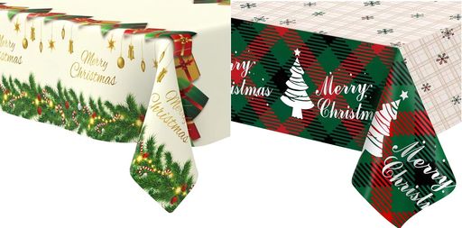 koundenekoテーブルクロスクリスマス飾り2枚セット2種類テーブルカバー大判防水耐油汚れ防止使い捨てレ..