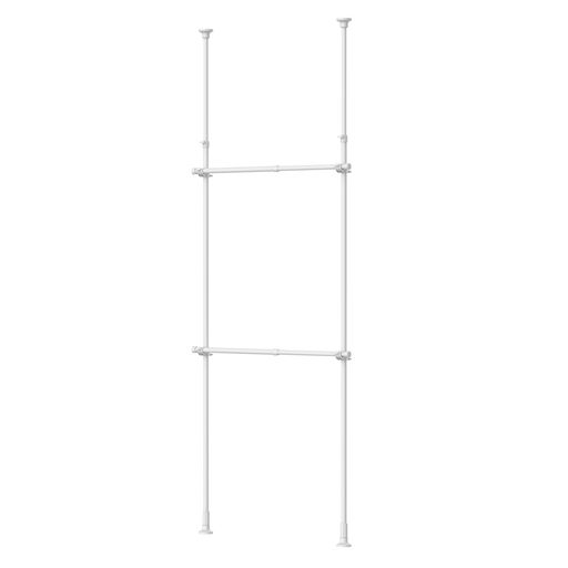 Rakuten - HEIAN SHINDO つっぱりハンガーラック 2段 壁面収納 伸縮 ホワイト 幅56~95cm 高さ200-275cm TNP-3 平安伸銅工業