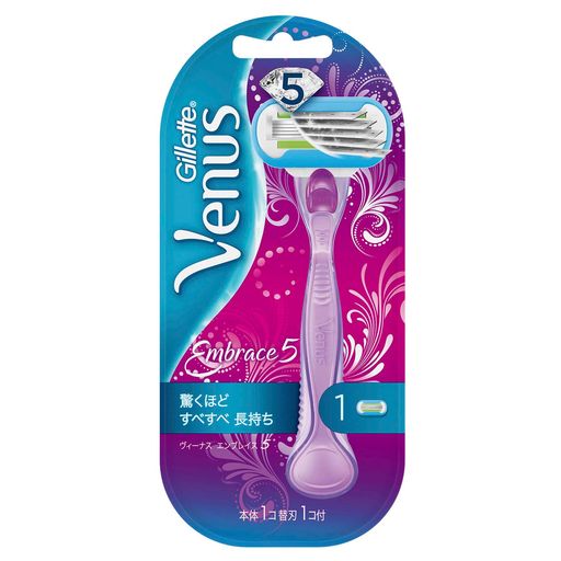 ヴィーナス 女性用カミソリ エンブレイス5 パープル色 本体 ヴィーナス 女性用カミソリ エンブレイス5 パープル色 本体