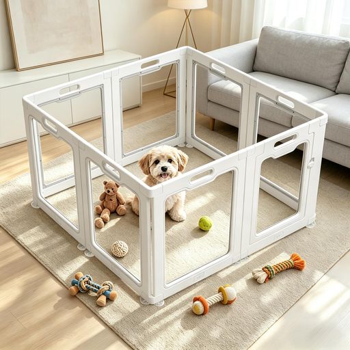 インドア 【60cmの高さでしっかりガード】高さ60cmの透明サークルは、小型犬・中型犬の脱走を防ぐよう設計。安定した構造で転倒防止、ペットが安全に動き回れるスペースを確保します。飼い主も安心して見守れる、ペット専用の安全空間を作り出せます。 【汚れに強くお手入れラクラク】安全無害な高品質プラスチックを使用。耐久性があり軽量で丈夫。ペットの毛や汚れもサッと拭き取れるので、清掃が簡単で日常のメンテナンスも楽々。表面は滑らかでペットにも優しい仕様です。 【インテリアに馴染むシンプルデザイン】透明パネルを採用したおしゃれなペットサークルは、お部屋に圧迫感を与えず広々とした印象をキープ。ペットと常に視線を合わせられるだけでなく、シンプルなデザインがモダンなお部屋にぴったり。金属製ケージと違い、インテリアに自然に溶け込みます。 【工具不要で組立・収納も楽々】専用工具がなくても誰でも簡単に組み立て可能。短時間で設置でき、使用後は簡単に分解してコンパクトに収納。狭いスペースでも保管しやすく、旅行やお出かけ時の持ち運びにも便利です。