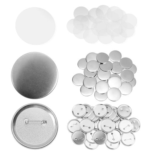 DIFEIUKI缶バッジ素材セット58mm60個セット丸型無地缶バッチ安全ピン付き缶バッジマシーン用メタルバッ..