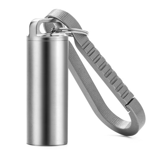 TISURピルケースチタン薬ケースキーホルダーニトロケース小型携帯用サプリメントケース防水密閉薬収納..