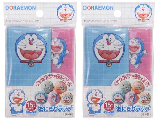 サイズ(1枚当り):約 18x18cm、材質:ポリプロピレン、入数:15枚入(5柄各3枚)x2個セット(30枚入)、生産国:日本 ドラえもん おにぎりラップ15枚入(5柄各3枚)x2個セット(30枚入) くるっと包んで簡単おにぎり とめシール付き