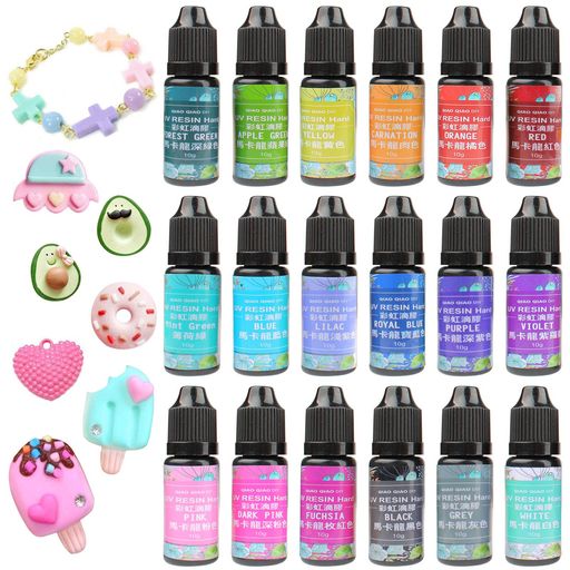 FUNSHOWCASE レジン液 カラーレジン ハードタイプ パステルカラー キャンディカラー クラフト用 カラフル 18色 10ml 10g