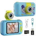 ARNSSIEN 子供用 キッズカメラ トイカメラ1080P HD 動画カメラ 32GBメモリーカード付き2.4インチIPS 画面4倍ズームUSB充電 デュアルレンズ 子供向け録音自撮りカメラデジタルカメラ4歳 5歳 6歳 男の子女の子子供の日(3)