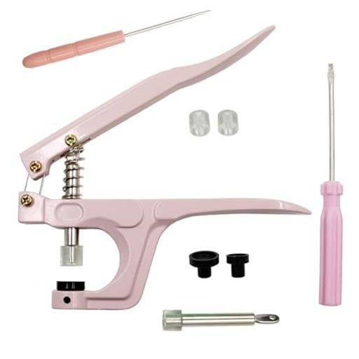 スナップボタンプラスナップT3/T5/T8対応スナップボタンハンドプレス手芸手芸縫製用打ち具付き操作簡単DIY手作り(ピンク)