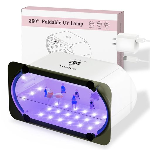 YOBTOPUVライトレジン用48W両面照射48個LED搭載UV遮光板付き4段階時間調節(60秒・180秒・300秒・600秒)..