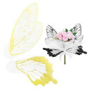 MMETERXITY40枚の蝶々と花柄の花束用ラッピングペーパー20x22インチのゴールドトーン防水フローラルラッピングペーパーウェディング/パーティー/誕生日...