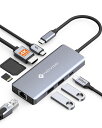 NOVOO 8-IN-1 4K@60HZ HDMI USB C 3.0 ハブ TYPE-C アダプター 4K@60HZ HDMI/USB C 5GBPS/2*USB-A 3.0/ギガビットイーサネット/PD100W 急速充電/SD/TF タイプ C ハブ(2)