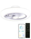 【省エネ冷暖室に適用】XINGMULEDシーリングファンライト屋内用天井扇風機直径52CM最大6500LM調光調色風量6階段調整静音APP遠隔操作リモコン付きホワイト