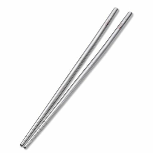 TITECOUGOチタン箸丸箸超軽量滑り止無塗装23CM中空サンドブラスト1膳