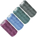 CoCudレザーミシン糸55ヤード0.8mm(150D/16)ポリエステル糸フラットワックスレザーワックスストリングコード4色-(用途:手作りプロジェクト用)