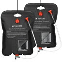 Navaris2xポータブルシャワー簡易シャワー容量20L-ソーラー温水携帯式水タンクキャンプ-サーフィン海水浴アウトドア洗車災害-600x410mm(4)
