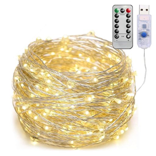 LEDストリングライト柔らかい銅線ワイヤー・イルミネーションライト8種類の点灯モード簡易DIYクリスマ..