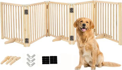 木製 ペットゲート パーテーション 置くだけ ペットフェンス 犬 柵 安全柵 小型犬 中型犬 脱走防止 ガード 飛び出し防止 多頭飼い ペットガード (幅304CM X高さ60CMX奥行き60.5CM (5枚)) 木製 ペットゲート パーテーション 置くだけ ペットフェンス 犬 柵 安全柵 小型犬 中型犬 脱走防止 ガード 飛び出し防止 多頭飼い ペットガード (幅304CM X高さ60CMX奥行き60.5CM (5枚))