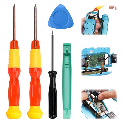 【Drawheart】ジョイコン 修理 5点セット Switch コントローラー 修理 対応 用 部品 スティック交換 NS分解工具 分解工具キット 専用 Yドライバー ネジ 取り外し セット