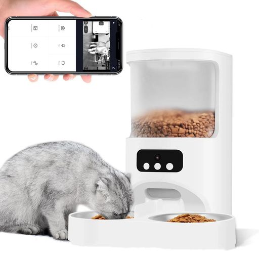 自動給餌器 猫 犬 キャットフード カメラ付き スマート自動えさやり器 ペット給餌機 スマホ遠隔操作 多頭飼いに向け 手動給餌可