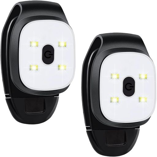 楽天さくら組　楽天市場店ランニングライト2個入LEDクリップライトUSB充電式3種類の照明モード夜間照明発光軽量ランニングウォーキングライトジョギングハイキングキャンプ犬の散歩に（2個入）