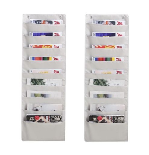 siawadeky書類収納ウォールポケット2点セット壁掛け式フォルダー収納9ポケットA4布製壁掛けポケット折..