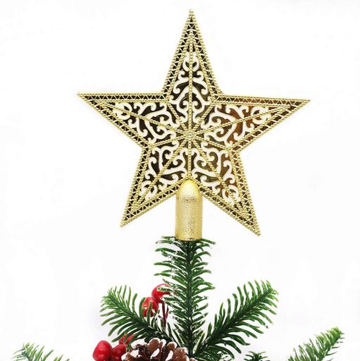 DUOLEIMIツリートップスタークリスマストップスター15cmクリスマスツリー星クリスマス飾りデコレーションスターゴールド