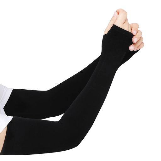 [KIYORA]アームカバーuvカット冷感腕カバー日焼け防止アームスリーブレディースメンズロング紫外線対策両腕指掛けタイプ男女兼用吸汗速乾伸縮性アームカバーランニングバレーボールス…