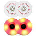 PATIKILカラフルなライトアップインラインスケートホイール80mm4個LEDフラッシングインラインローラーホイール90APUベアリング付き屋内/屋外スクーター交換用レッド