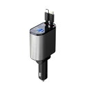 Kwak’sカーチャージャーシガーソケット車載充電器4in1Type-C100W/Lightning20W急速充電高速車の充電器巻取り式ケーブル対応iPhone14/13/12GalaxyS22/S21Ultra