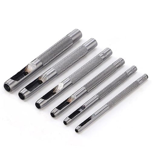 穴あけポンチ【6本セット】革穴あけポンチ丸形円型レザークラフト道具ベルトポンチ工具穴あけ革DIYポン..