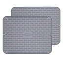 トゥエンカウンター シリコン製食器乾燥マット - ラージ 43 X 33.5CM(17 X 13インチ) - 2枚セット フレキシブルゴム製乾燥マット、耐熱シリコン製鍋敷き、カウンタートップマット、食器水切りマット、シンクマット(3)