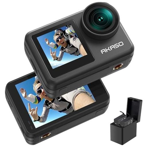 AKASO Brave 7 LE アクションカメラ 4K60fps 20MP IPX7本機防水 40M防水 水中カメラ 六軸手ぶれ補正 アクションカム デュアルカラー タッチパネル式 タイムラプス WiFi/Type-C外部マイク対応
