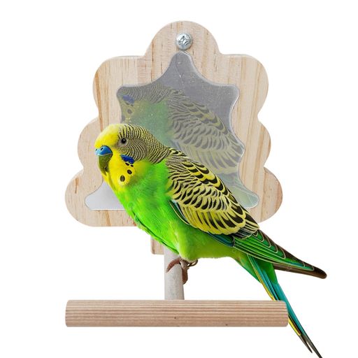 【かわいいデザインと実用性】この鳥用ミラーは、鳥が自分の姿に興味を持つきっかけとなります。愛らしい木の形状と温かみのあるデザインが特徴です。鳥たちが遊ぶだけでなく、インテリアとしても映えるアイテムです。 約16x8x12cmのコンパクトなサイズで、鳥かごのスペースを邪魔しません。重量は約128gと軽量ながらも頑丈に作られており、さまざまな鳥種に適しています。 【天然木の安心素材】インコおもちゃの本体は天然木材を使用しており、かじっても安心です。さらに、アクリル製の鏡部分は防破損仕様で、安全性を確保しています。止まり木としても使えるので、普段のケージライフに自然な刺激を与えます。(*鏡面のフィルムは未剥離状態なので、使用前に剥がすだけで準備完了です。) 【樹の形のユニークなデザイン】木をモチーフにした可愛らしいデザインで、鳥かごの中が華やかに!オカメインコやコニュアなどの小型鳥から、ラヴバードやエクレクトゥなどの中型鳥まで、幅広く楽しめます。鏡部分はしっかり固定されているため、激しく遊んでもずれにくい構造です。