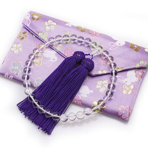 数珠女性用本水晶正絹房略式数珠念数珠念誦じゅず葬式法事法要じゅず約7ミリ