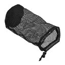 PATIKIL28x14cmゴルフボールバッグナイロン巾着袋収納48-56個ボールコードロック留め付きゴルフテニススポーツ用ブラック