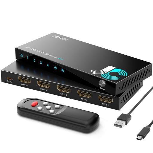💻【HDMI 4入力1出力】このHDMIスイッチャーは最大4台のデバイスと1つのディスプレイを同時に接続でき、ワンプッシュで4つのデバイス間をスムーズに切り替えることができます。さまざまな使用ニーズに対応し、作業効率を大幅に向上させます。 💻【4K@60Hz超高解像度】4K@60Hz/2K@120Hz/1080P@240HzのHDRや3D形式の超高解像度ビデオをサポートし、下位互換性もあります(480p、576p、720p、1080p、4K@24/30Hz、4K@50/60Hz)。臨場感あふれる映像で、完璧な体験を提供します。 💻【超高品質なオーディオ出力】画質だけでなく、音質も非常に重要です。この製品は、DTS5.1/7.1やDolby Digital(DTS-HD Master AudioやDolby TrueHDを含む)などの高品質な圧縮オーディオをサポートするだけでなく、LPCM5.1/7.1などの非圧縮オーディオ形式もサポートしています。これにより、自宅でシアターのような没入感を楽しむことができます。