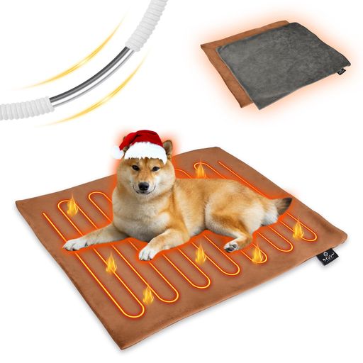 LINECYペット用ホットカーペットペットヒーター猫ヒーター犬ホットカーペット寒さ対策猫暖房器具スマート恒温ペットヒーターふわふわ電気毛布電気ヒーターIP67防水専用カバー2枚付き過…