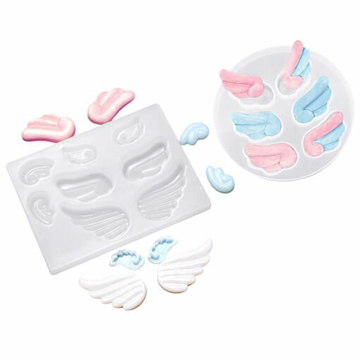 サムコス天使の羽シリコンモールド2個セット7種類羽翼形立体シリコン型レジンモールドDIY手作りキーホ..