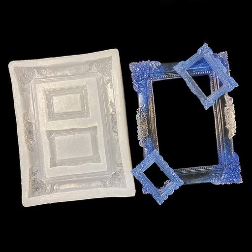 DIYBravoフォトフレーム型シリコンモールド古典彫刻がくぶち1セット3種類额縁浮き彫りエポキシ樹脂UVレ..