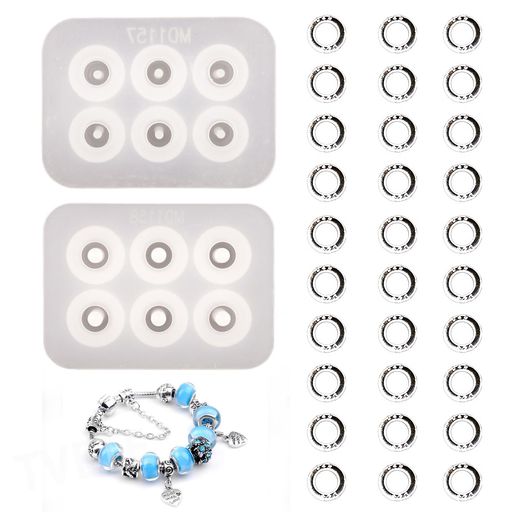 シリコンモールド球体球体モールド球体レジン型【2点セット】UVレジンモールドブレスレットビーズシリ..